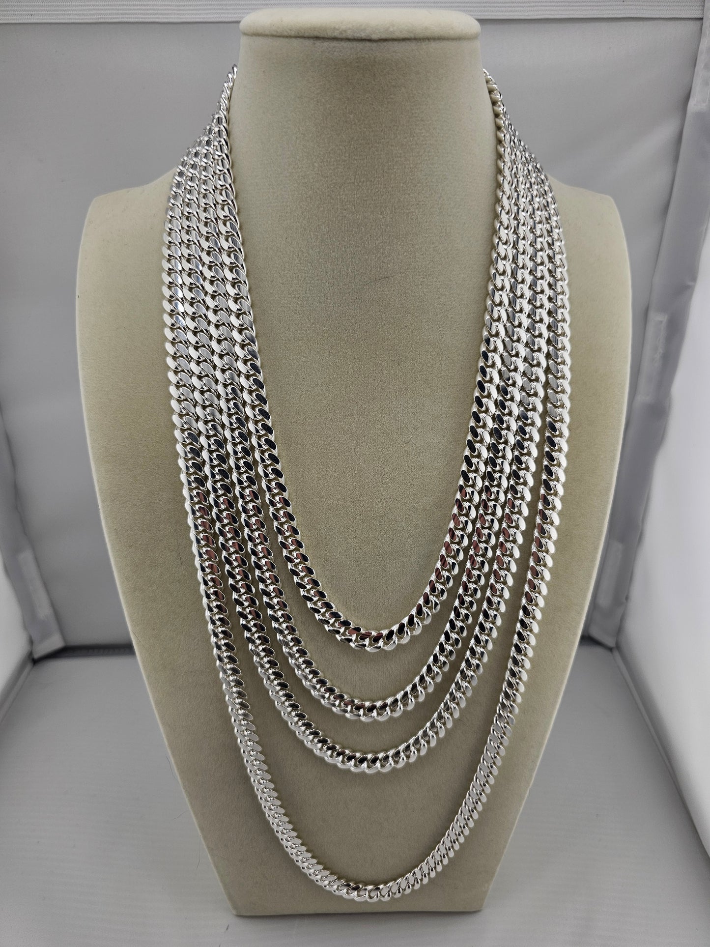 925 Sterling Silver Cuban Link Chains