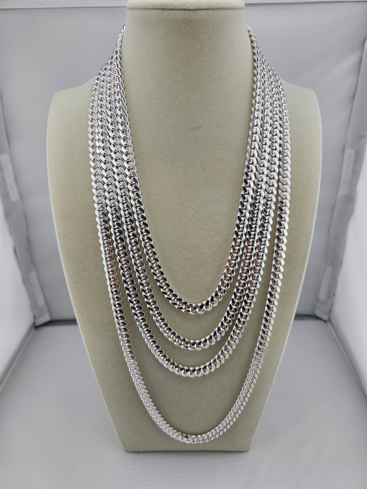 925 Sterling Silver Cuban Link Chains