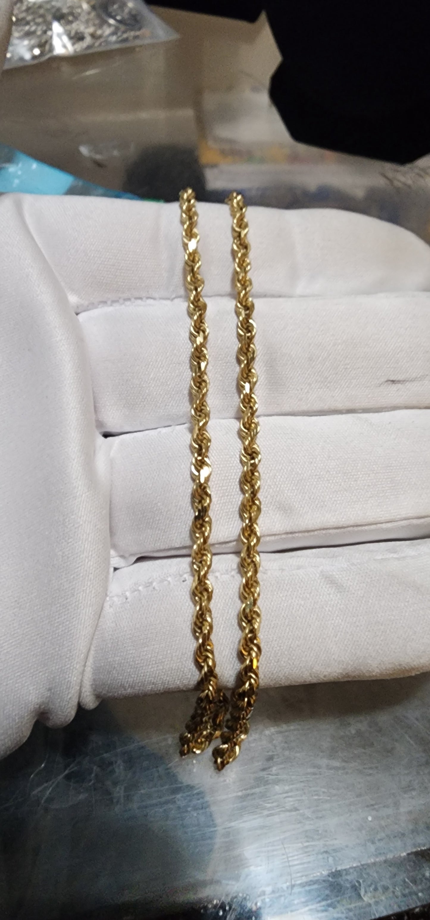 22' 18K Gold Rope Chain 3mm