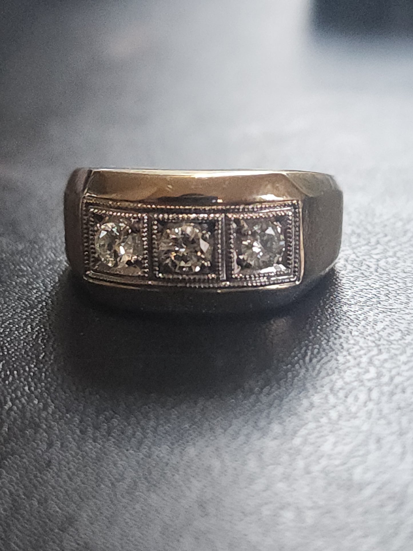 Men’s 14K Gold Diamond Ring – VS1, 6 KTW, Size 10