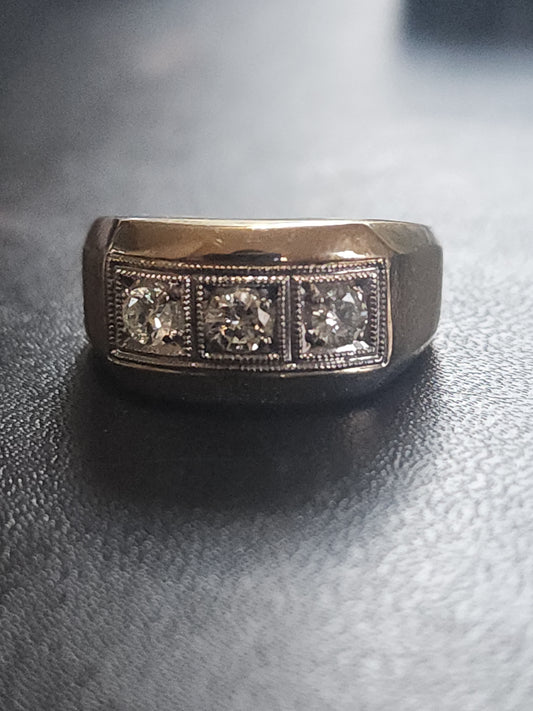 Men’s 14K Gold Diamond Ring – VS1, 6 KTW, Size 10