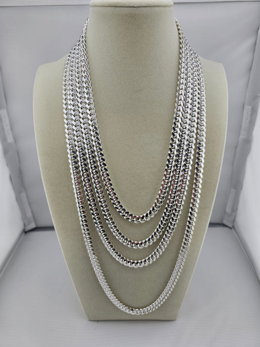 925 Sterling Silver Cuban Link Chains