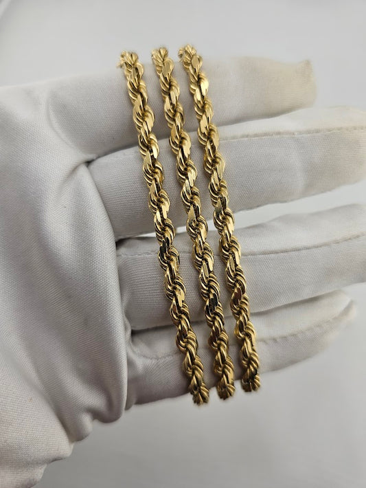 24" 14k Yellow Gold Rope 5mm