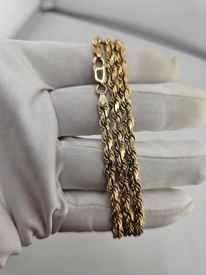 24" 14k Yellow Gold Rope 5mm