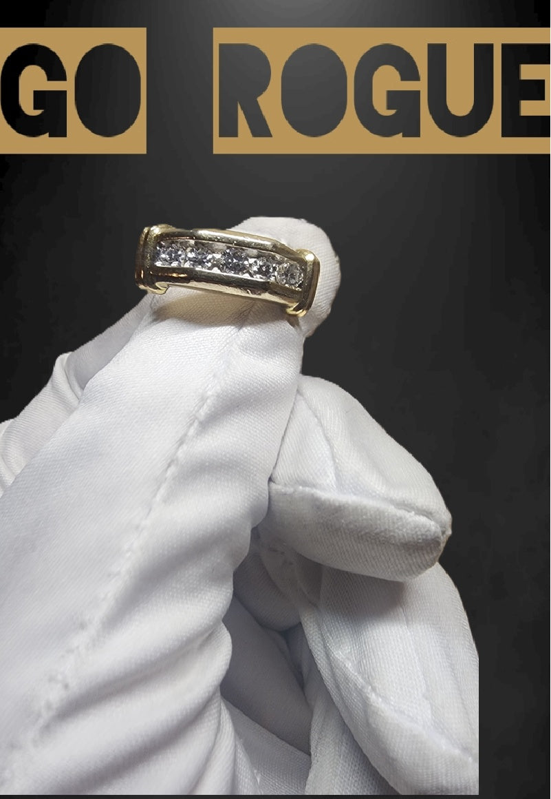 14k Gold Diamond Stack Men's Ring