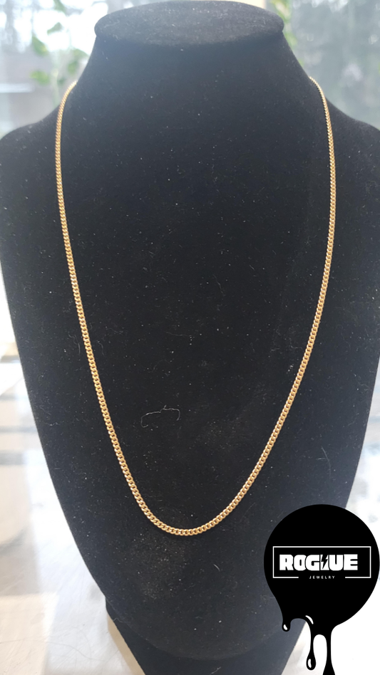 picture of Rogue Jewelry 10K 20" Tiny Cuban Necklace