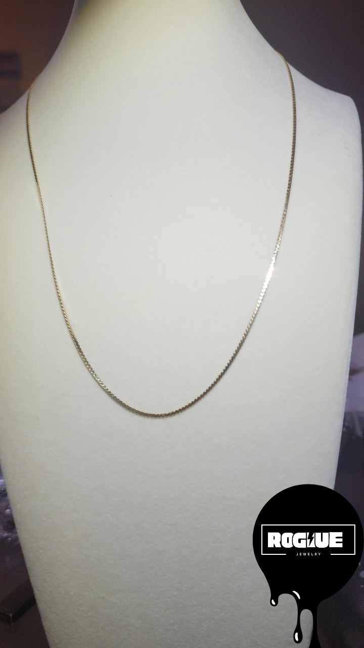 pic of  Rogue Jewelry 30" 14K Box Link Chain Necklace (1.4mm, 7.6g)