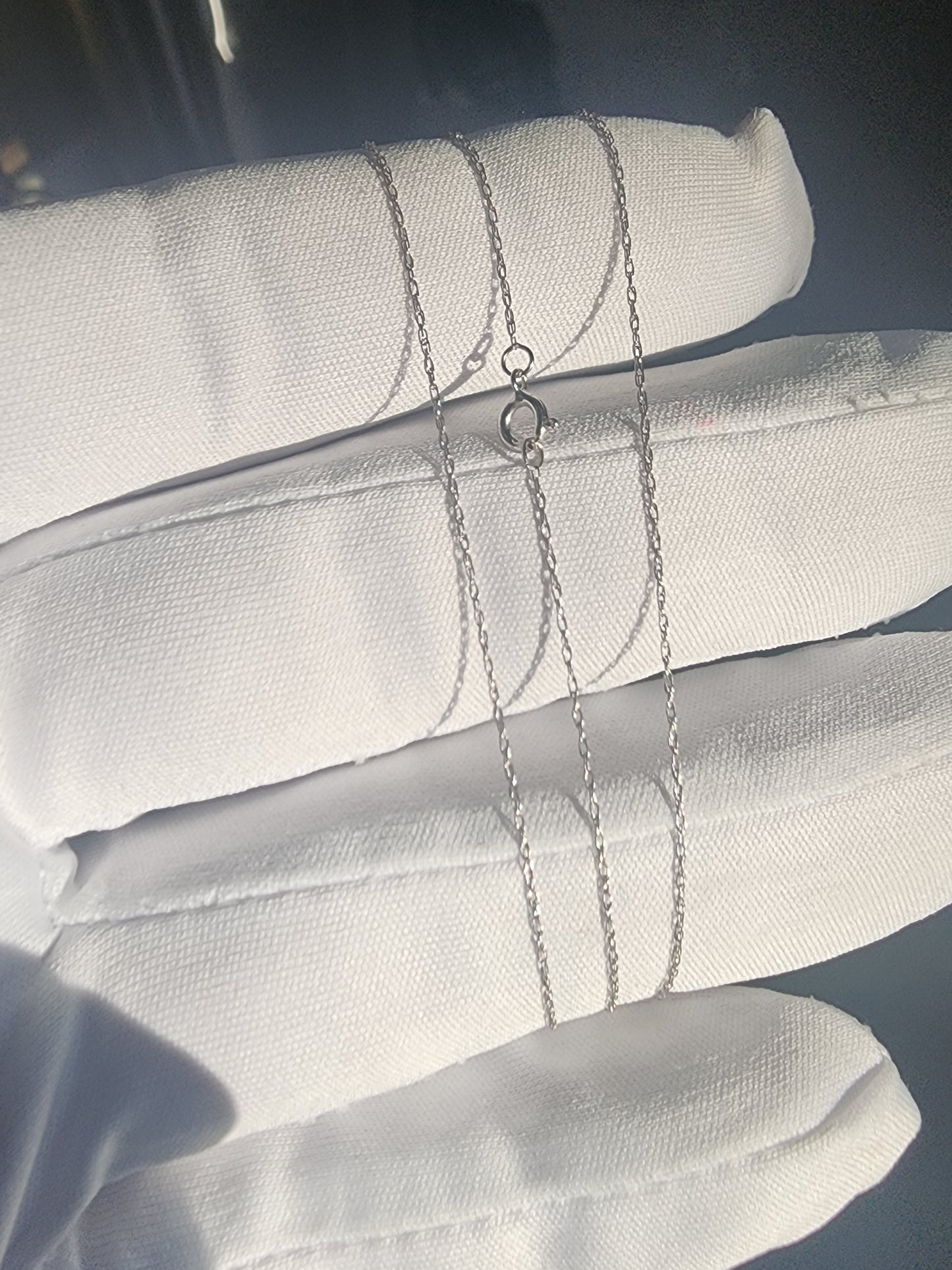 14K White Gold Thin Chain