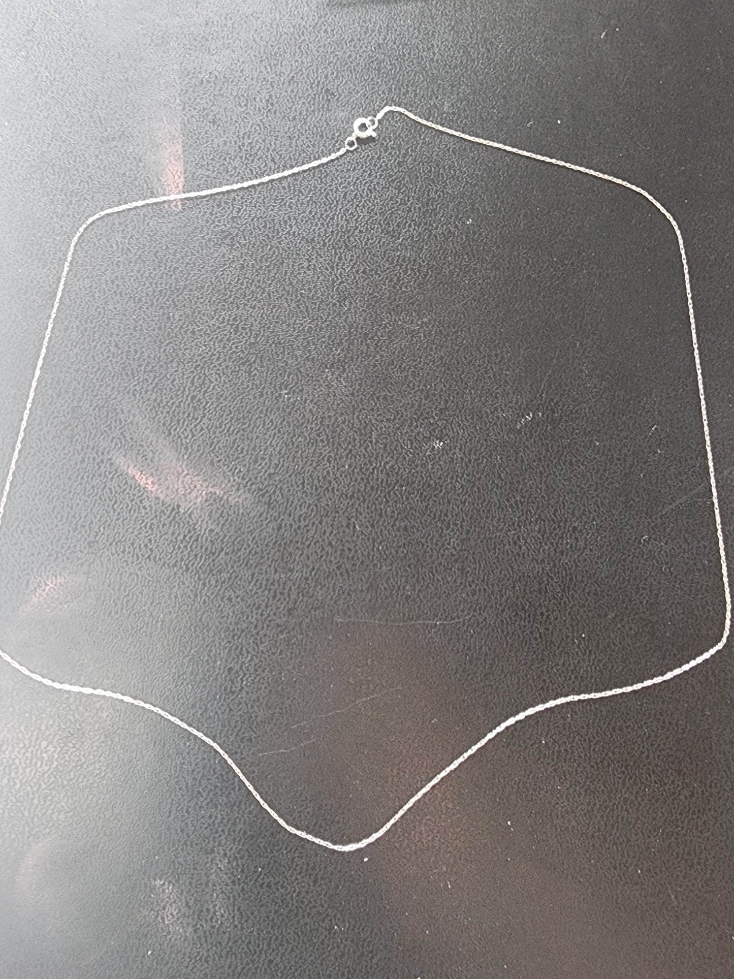 14K White Gold Thin Chain