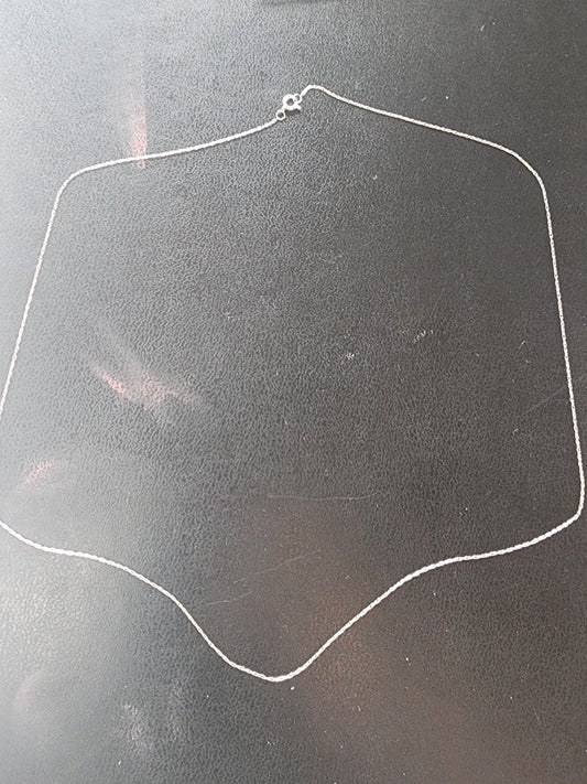 14K White Gold Thin Chain