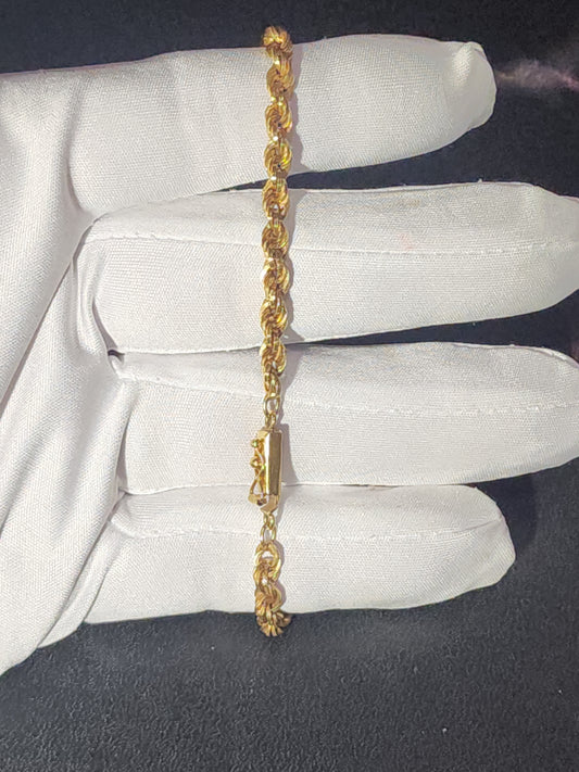 14K Yellow Gold Rope Bracelet – 8” (5.65g)